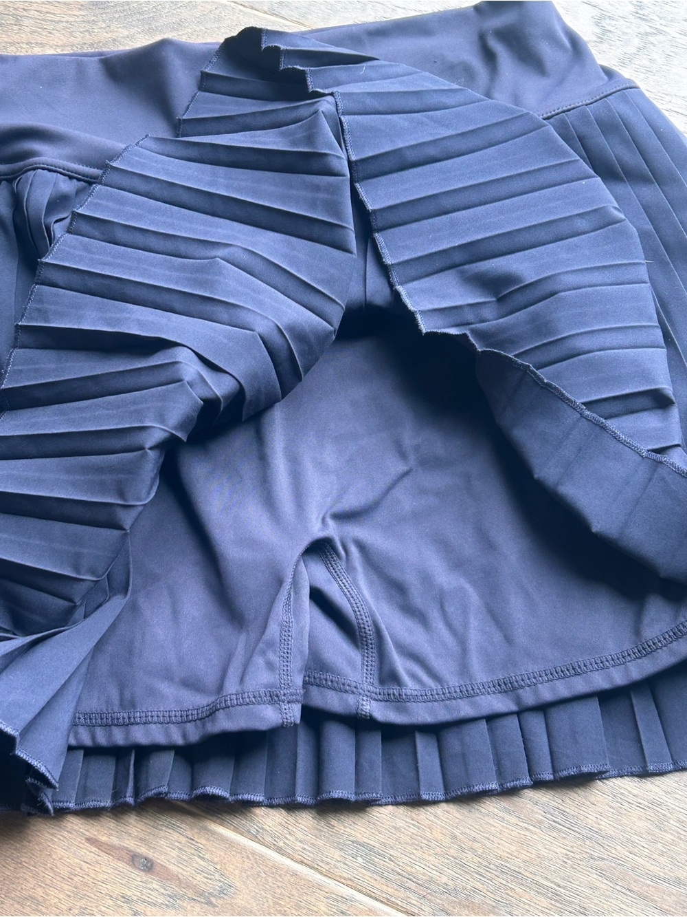 Santiny Pleated High-Waist Tennis Active Skort - Navy Blue Medium - Picture 6 of 8